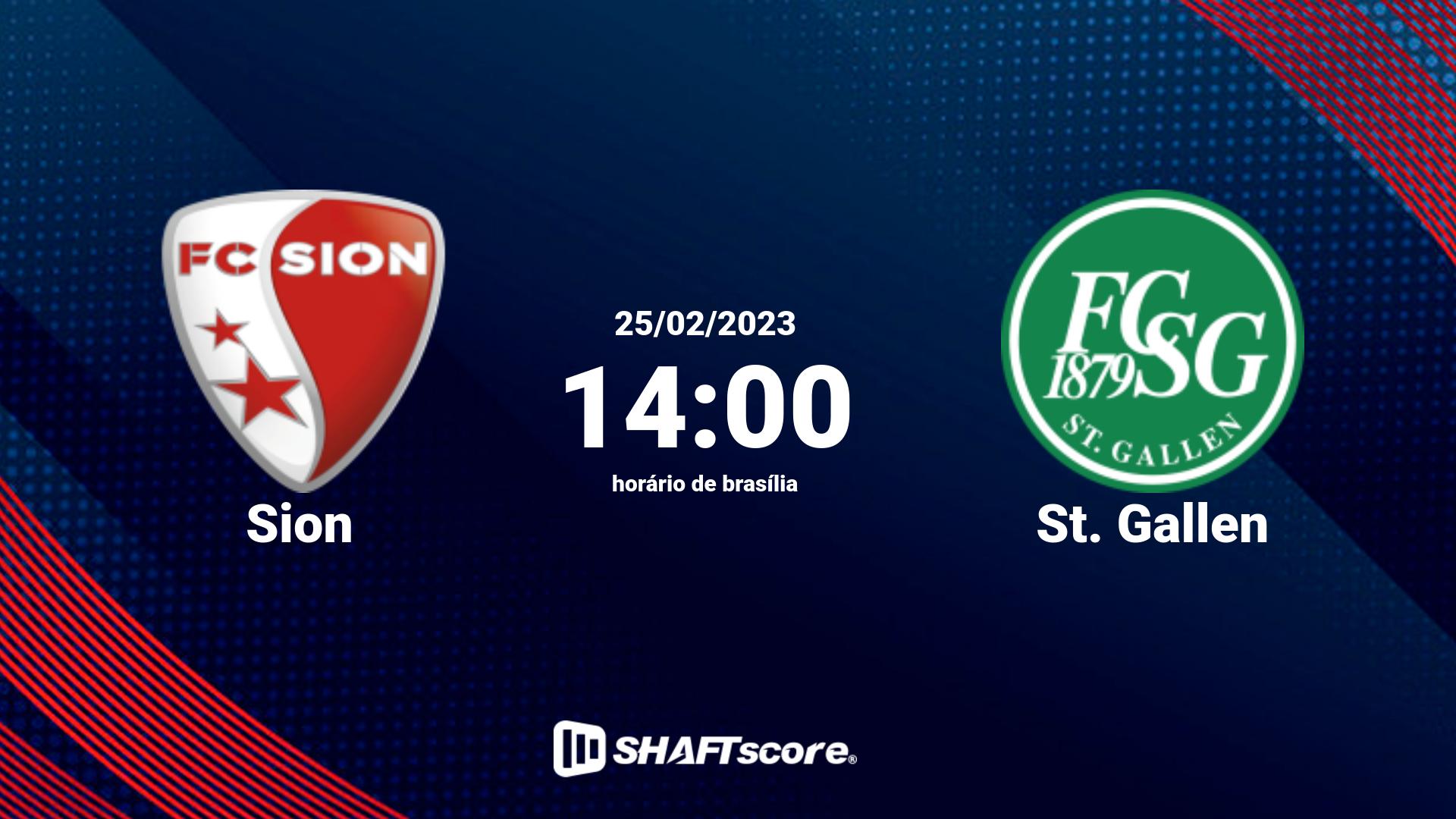 Estatísticas do jogo Sion vs St. Gallen 25.02 14:00