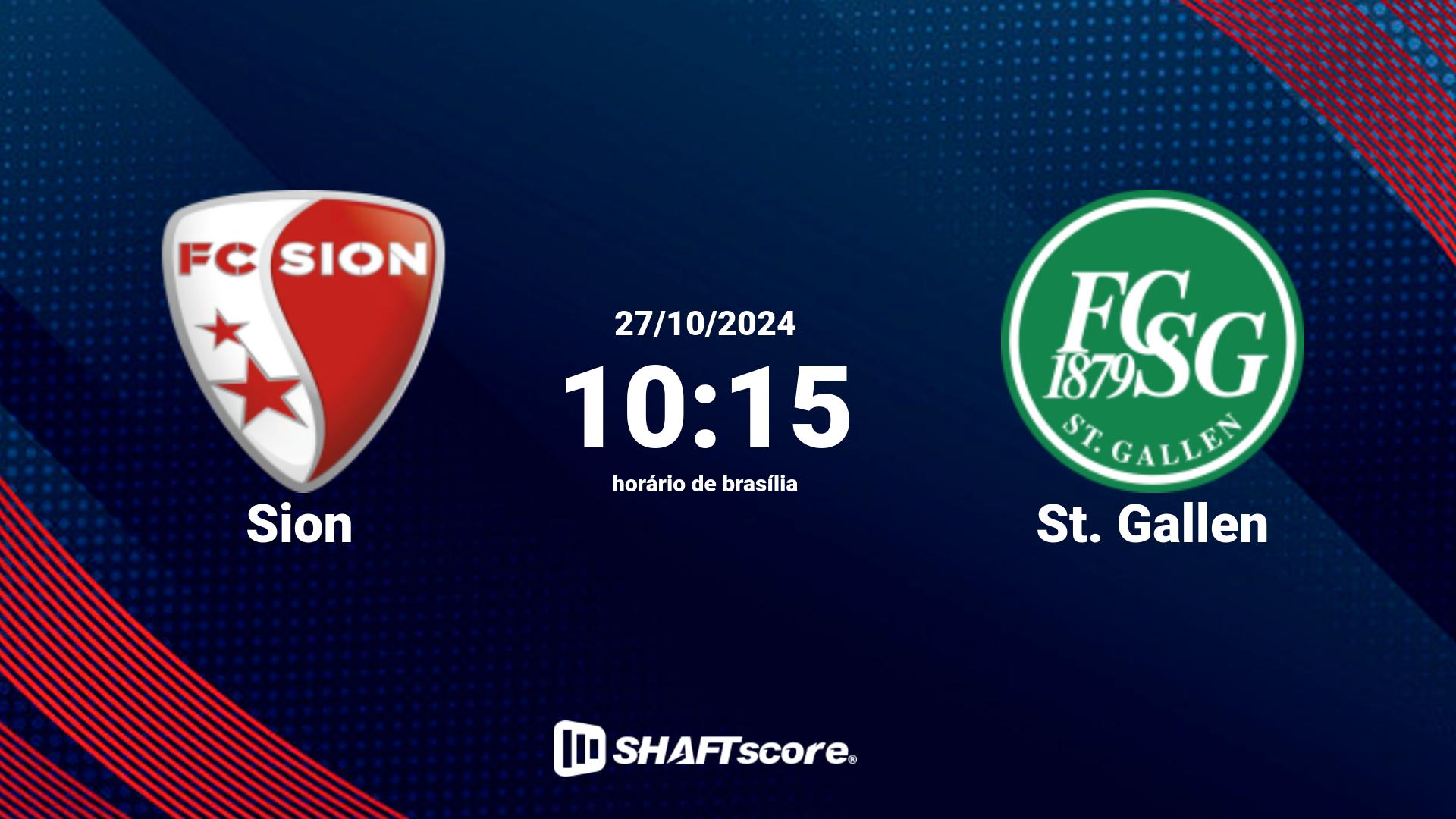 Estatísticas do jogo Sion vs St. Gallen 27.10 10:15