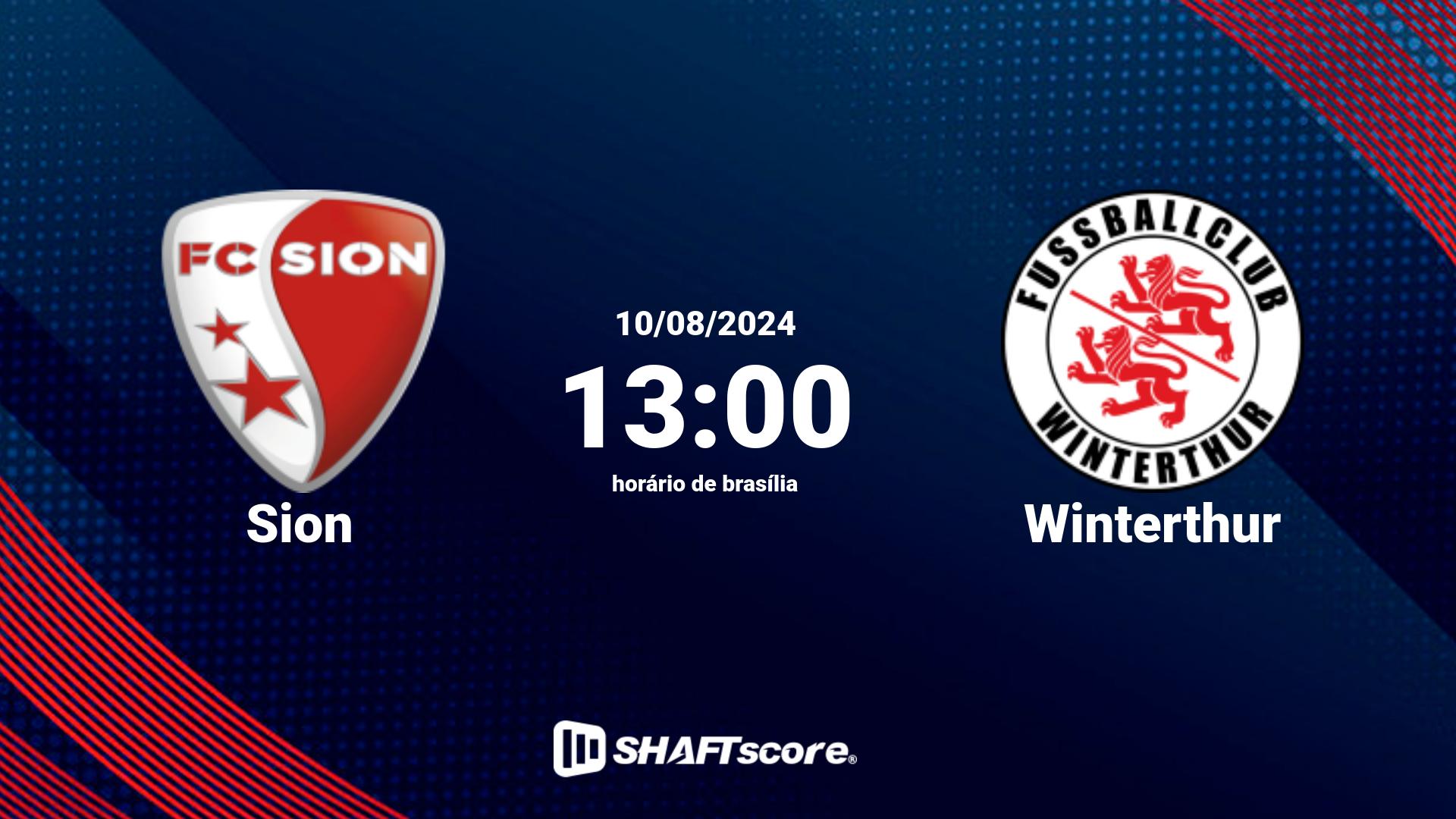 Estatísticas do jogo Sion vs Winterthur 10.08 13:00