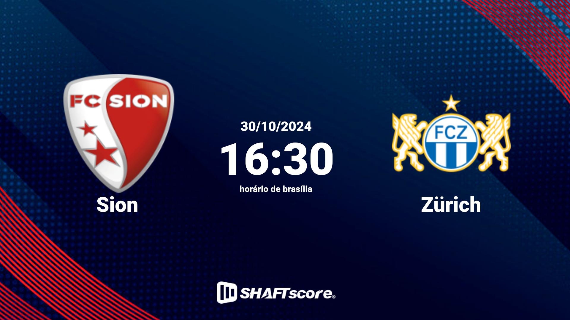 Estatísticas do jogo Sion vs Zürich 30.10 16:30