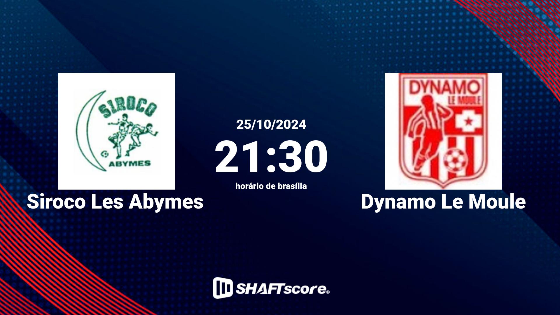 Estatísticas do jogo Siroco Les Abymes vs Dynamo Le Moule 25.10 21:30