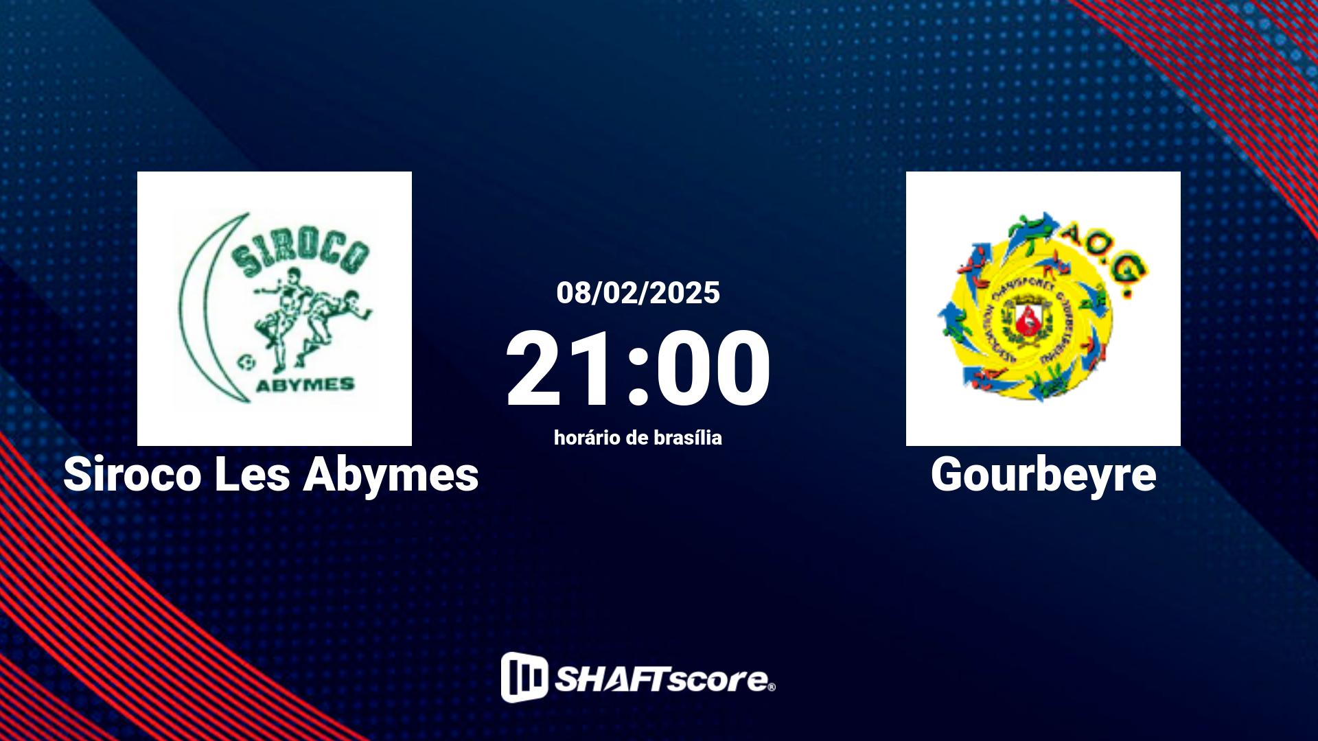 Estatísticas do jogo Siroco Les Abymes vs Gourbeyre 08.02 21:00