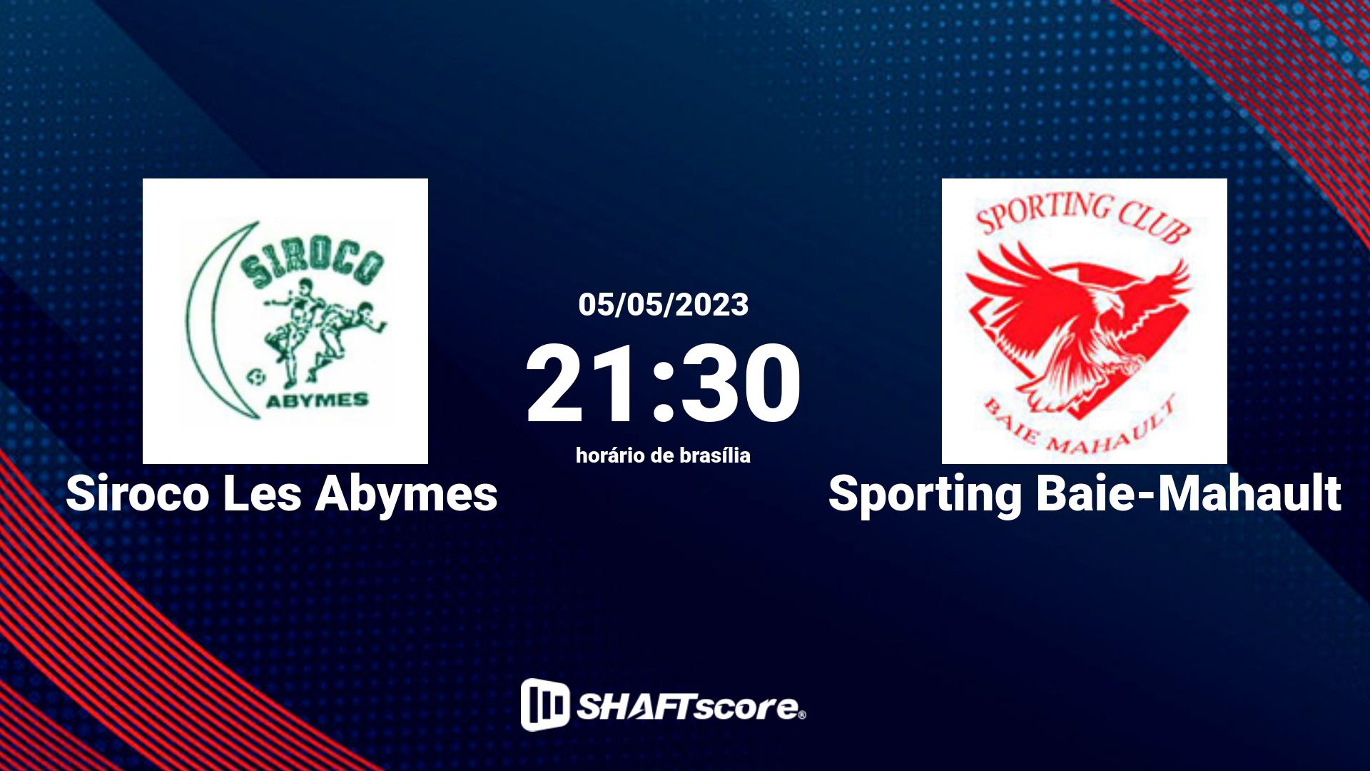 Estatísticas do jogo Siroco Les Abymes vs Sporting Baie-Mahault 05.05 21:30