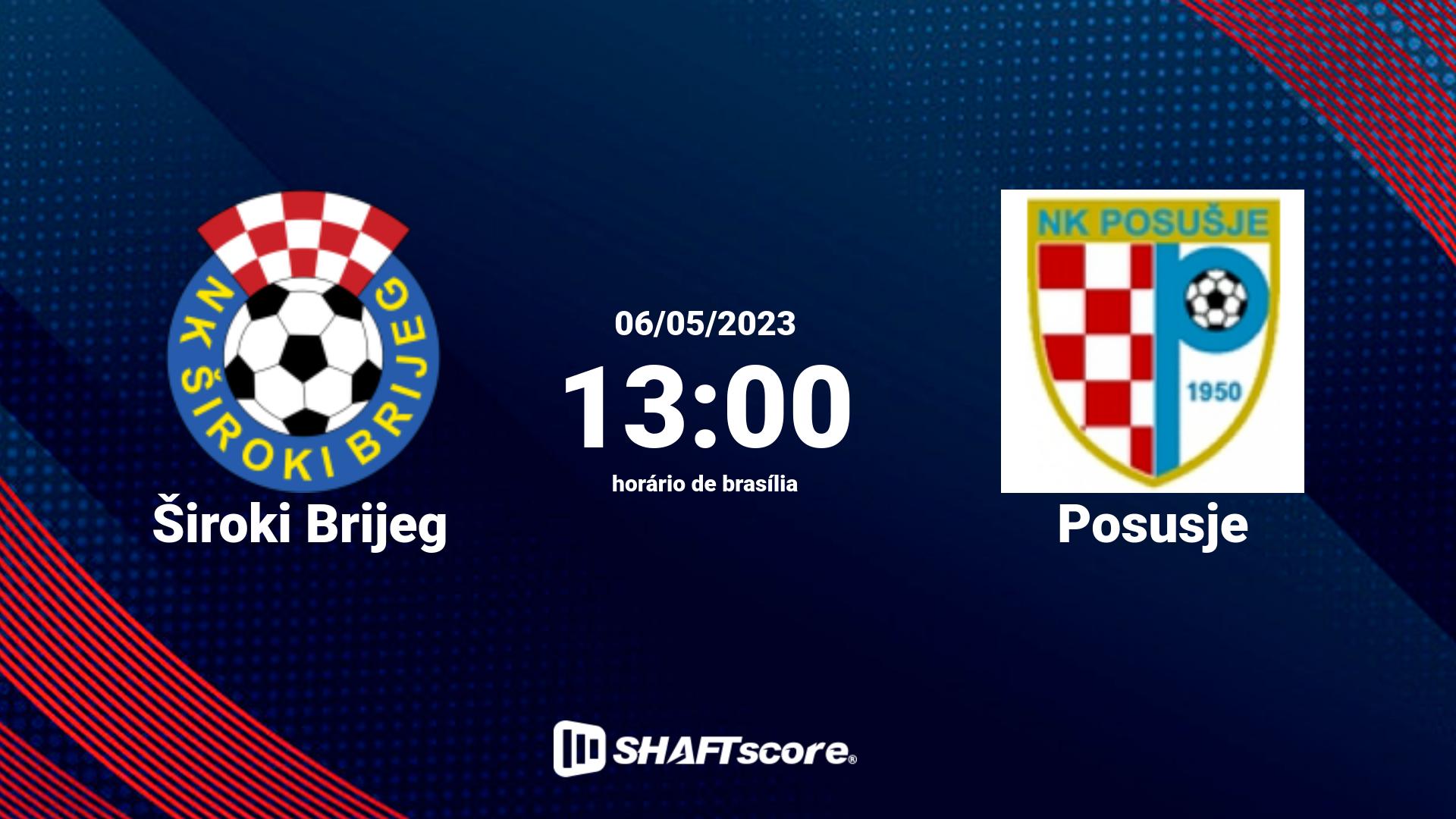 Estatísticas do jogo Široki Brijeg vs Posusje 06.05 13:00