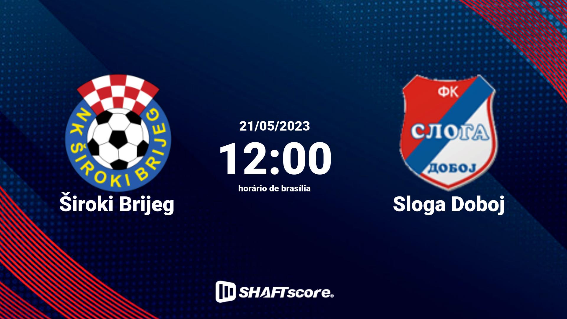 Estatísticas do jogo Široki Brijeg vs Sloga Doboj 21.05 12:00