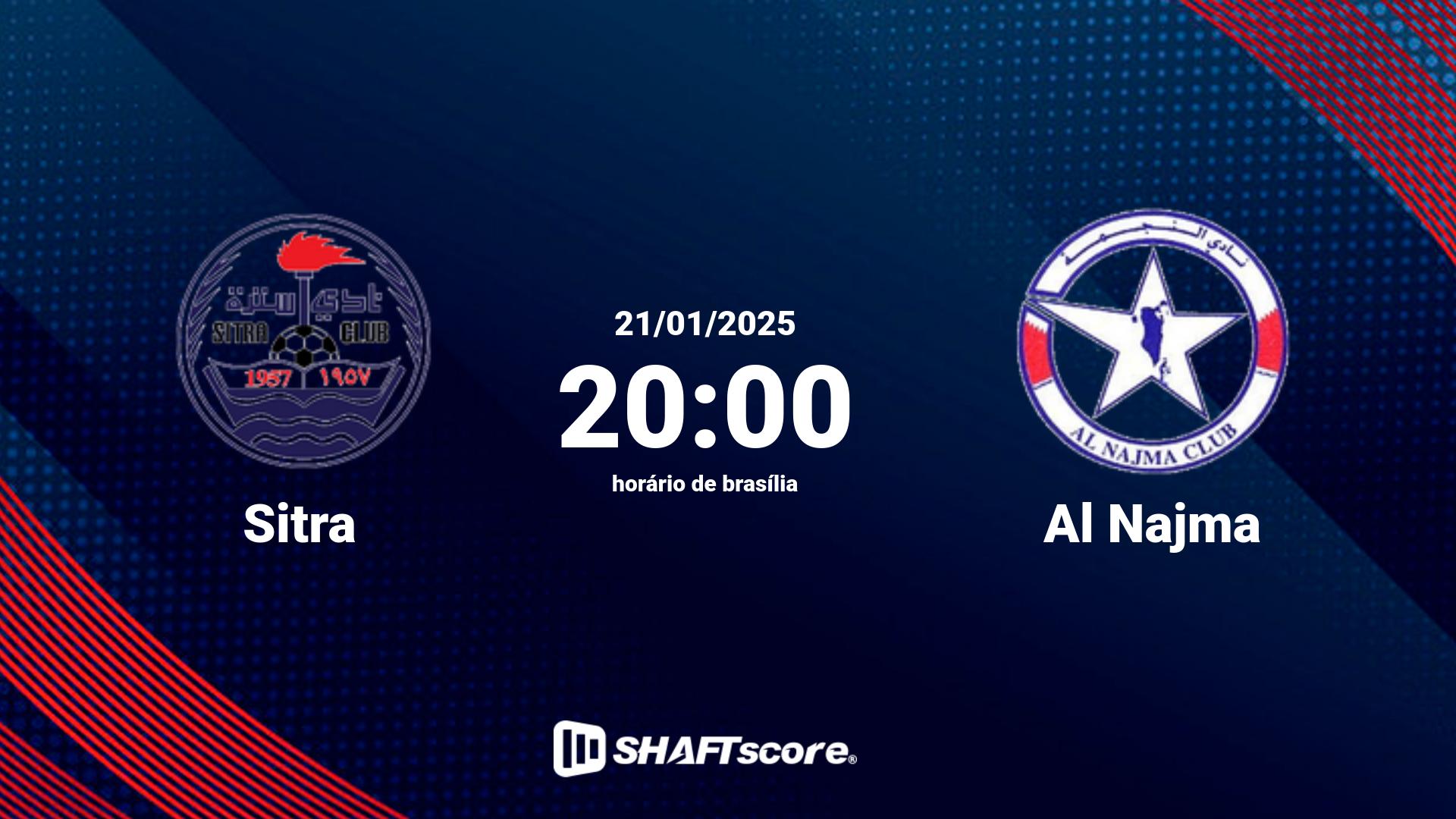 Estatísticas do jogo Sitra vs Al Najma 21.01 20:00