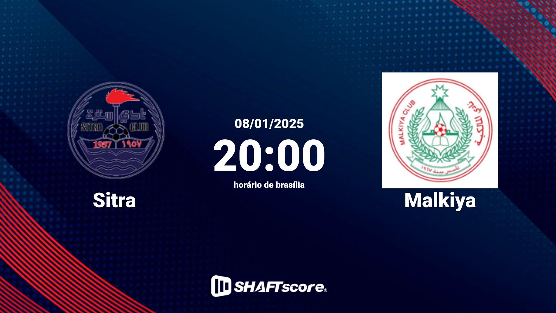 Estatísticas do jogo Sitra vs Malkiya 08.01 20:00