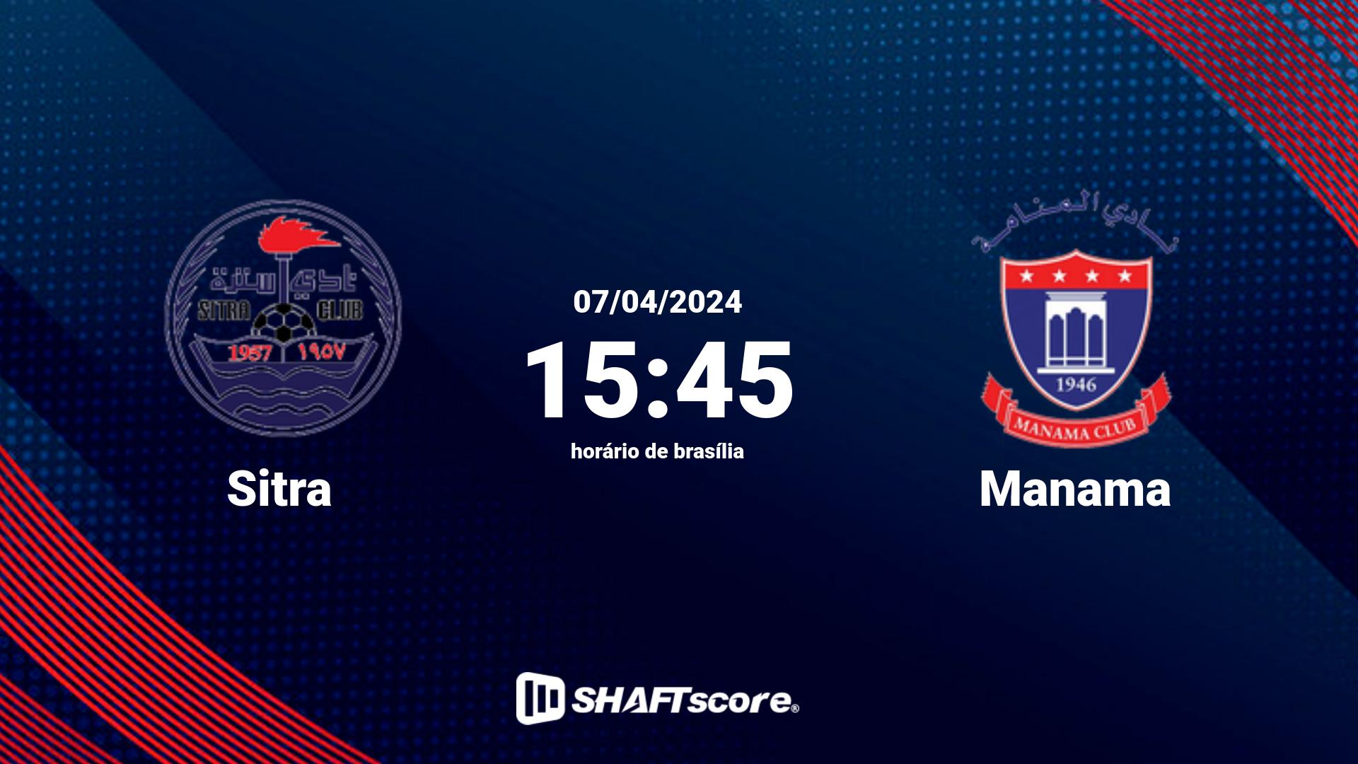 Estatísticas do jogo Sitra vs Manama 07.04 15:45