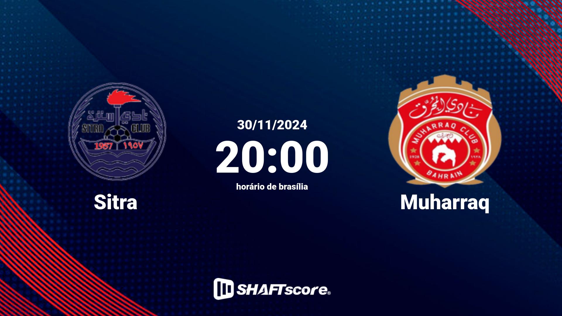 Estatísticas do jogo Sitra vs Muharraq 30.11 20:00