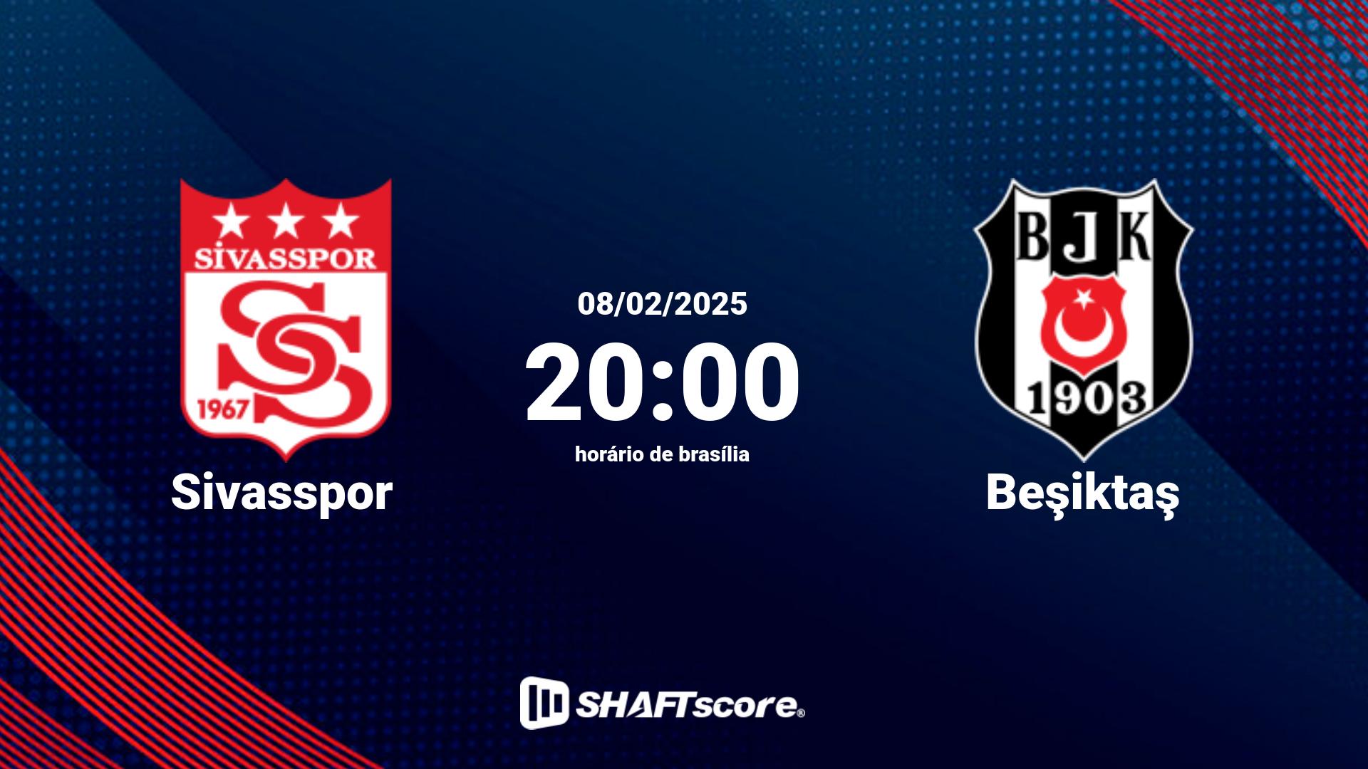 Estatísticas do jogo Sivasspor vs Beşiktaş 08.02 20:00