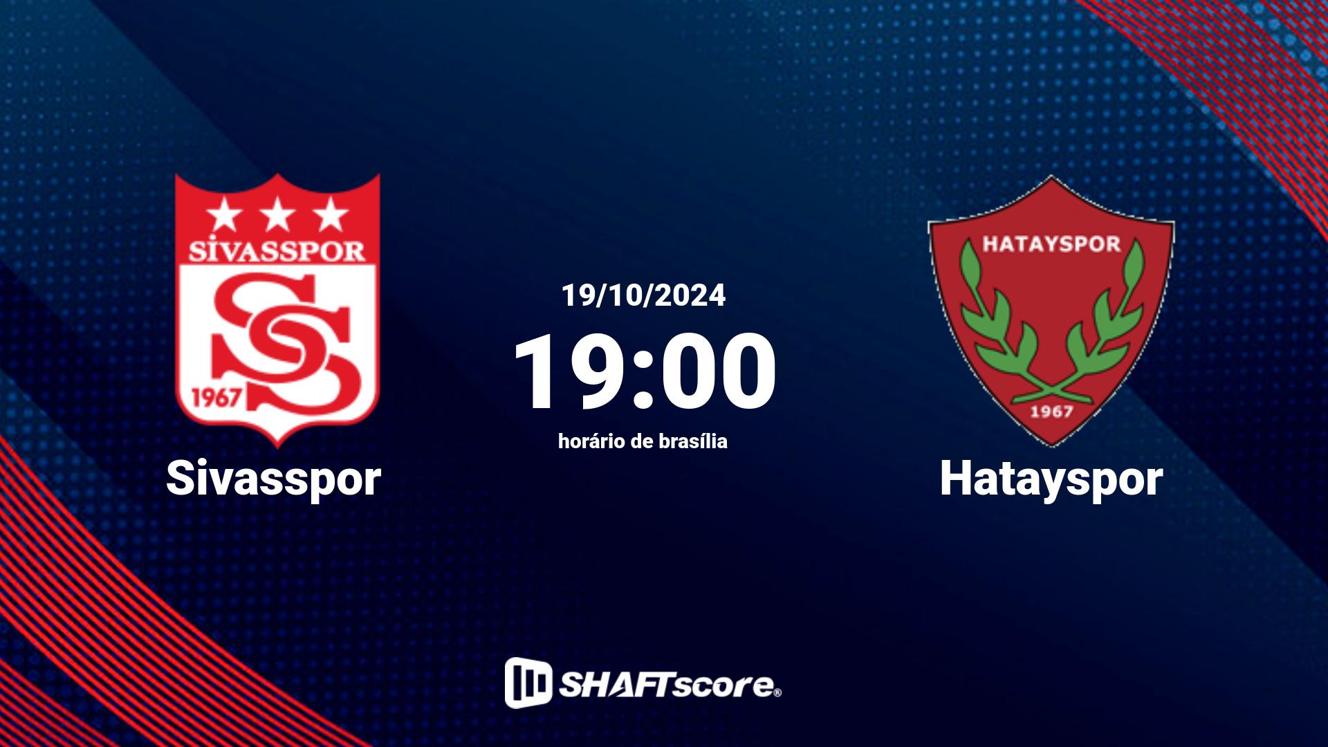 Estatísticas do jogo Sivasspor vs Hatayspor 19.10 19:00