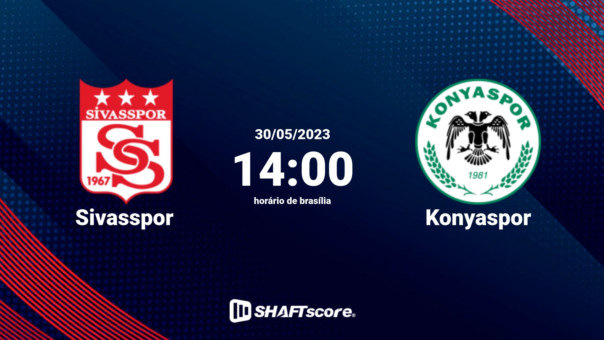 Estatísticas do jogo Sivasspor vs Konyaspor 30.05 14:00