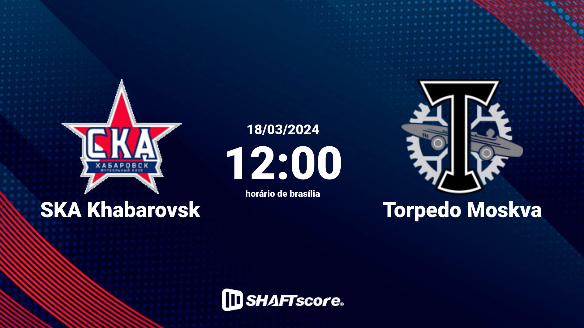 Estatísticas do jogo SKA Khabarovsk vs Torpedo Moskva 18.03 12:00