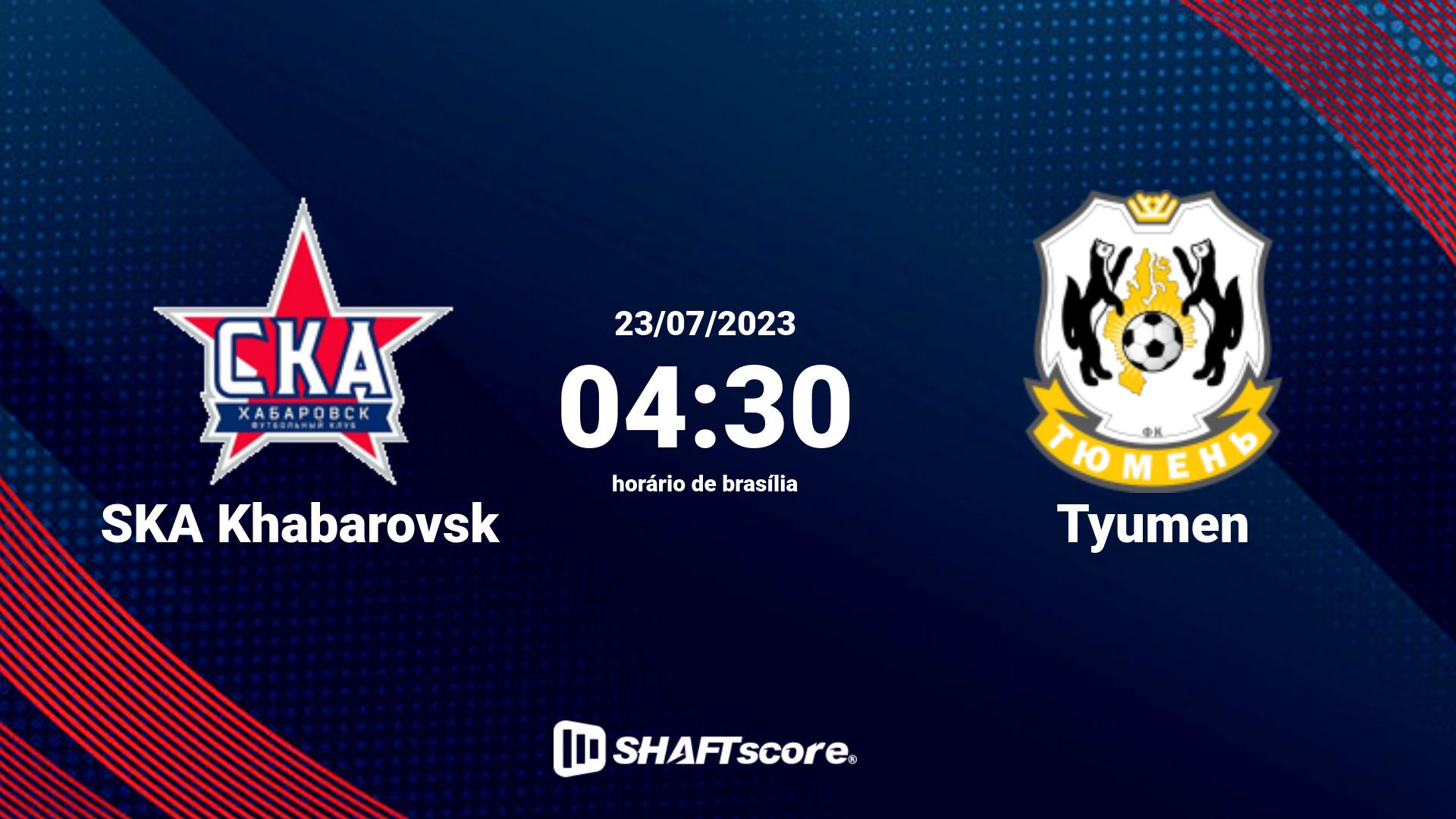 Estatísticas do jogo SKA Khabarovsk vs Tyumen 23.07 04:30