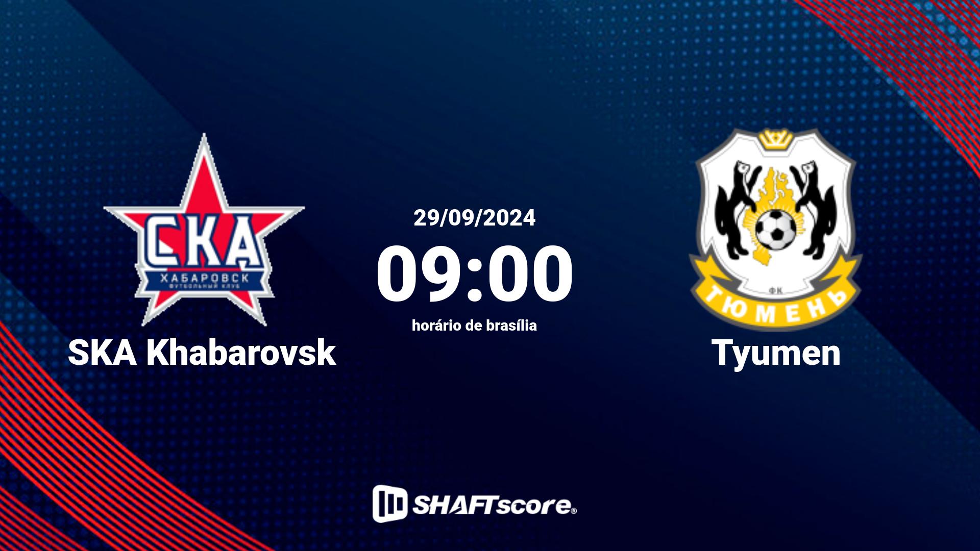 Estatísticas do jogo SKA Khabarovsk vs Tyumen 29.09 09:00