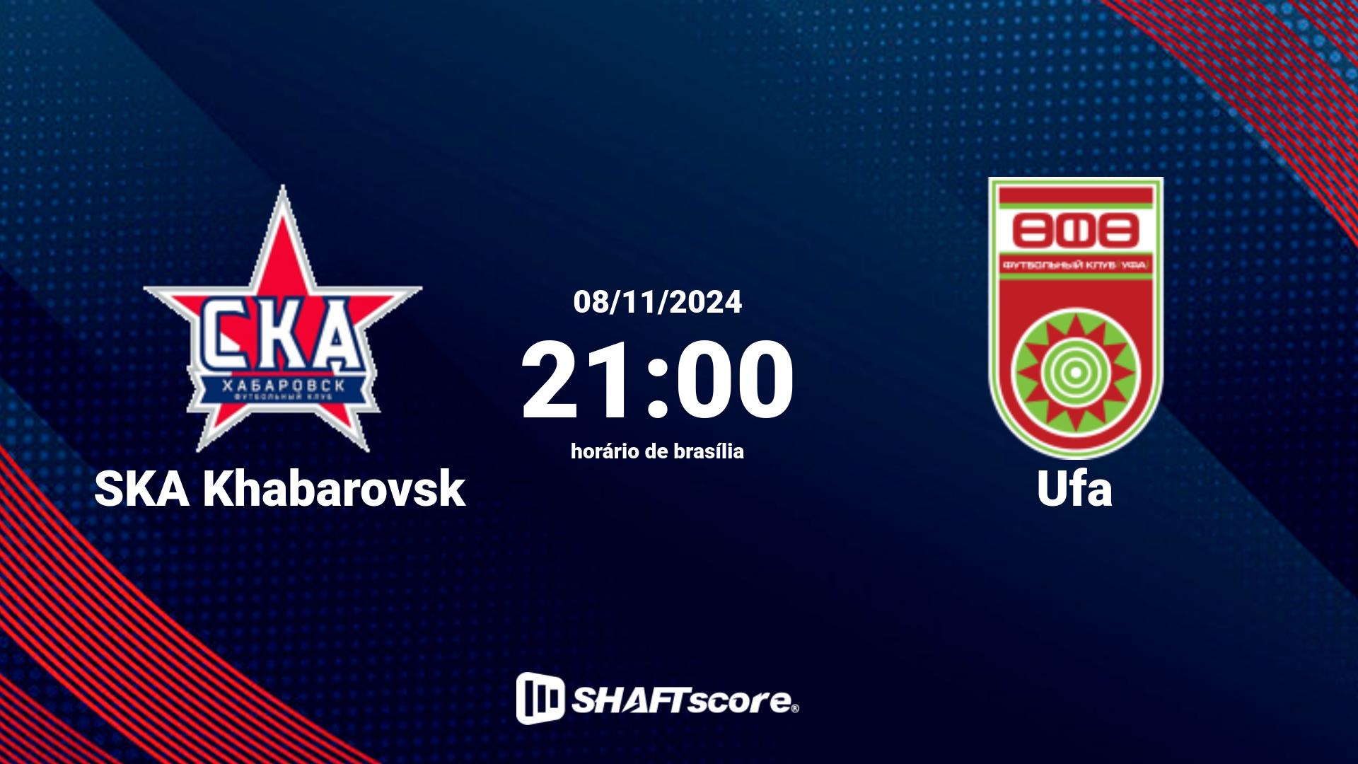 Estatísticas do jogo SKA Khabarovsk vs Ufa 10.11 02:00