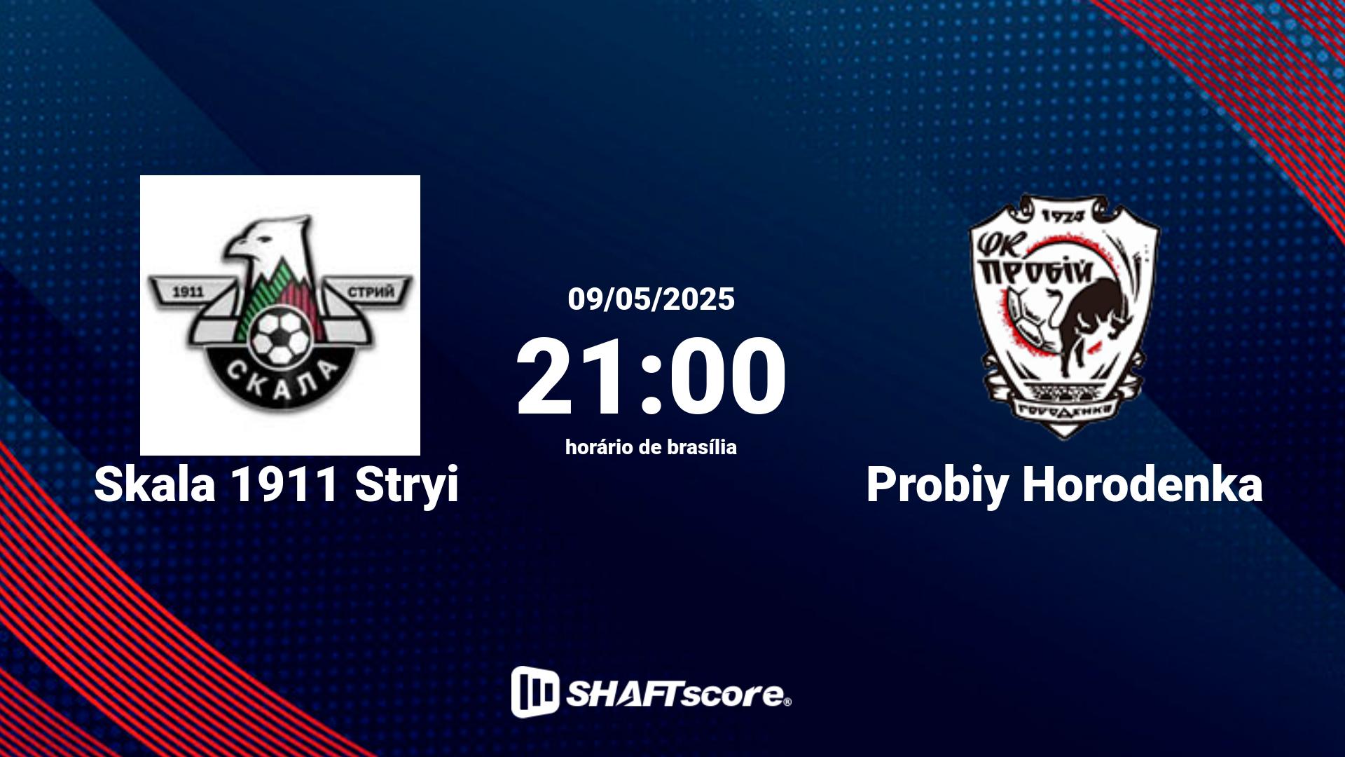 Estatísticas do jogo Skala 1911 Stryi vs Probiy Horodenka 09.05 21:00