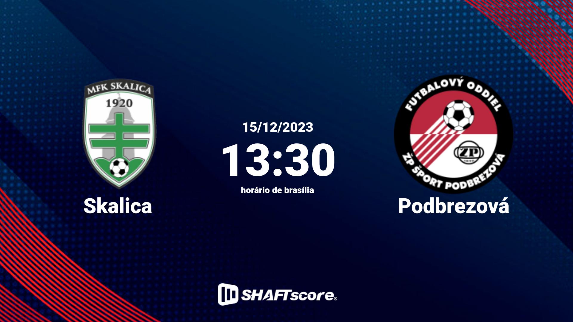 Estatísticas do jogo Skalica vs Podbrezová 15.12 13:30