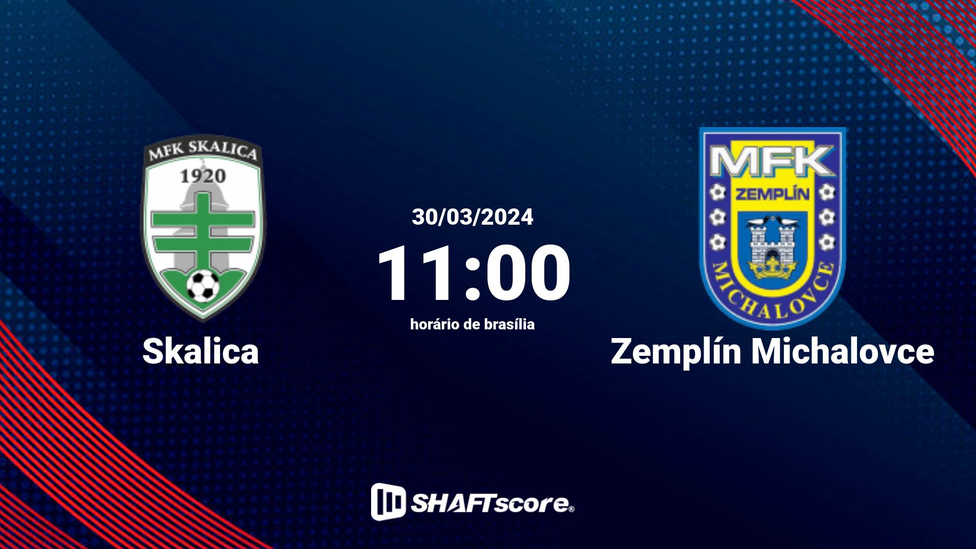 Estatísticas do jogo Skalica vs Zemplín Michalovce 30.03 11:00