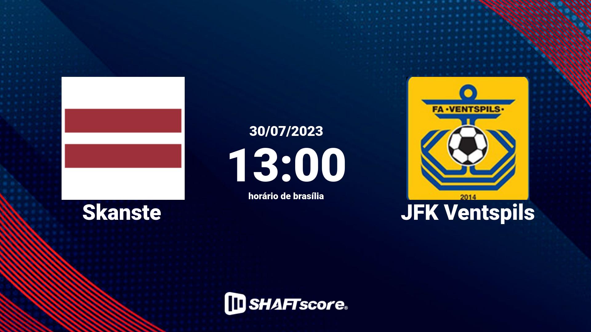 Estatísticas do jogo Skanste vs JFK Ventspils 30.07 13:00