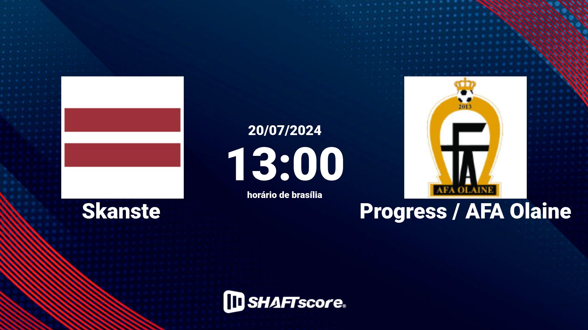 Estatísticas do jogo Skanste vs Progress / AFA Olaine 20.07 13:00