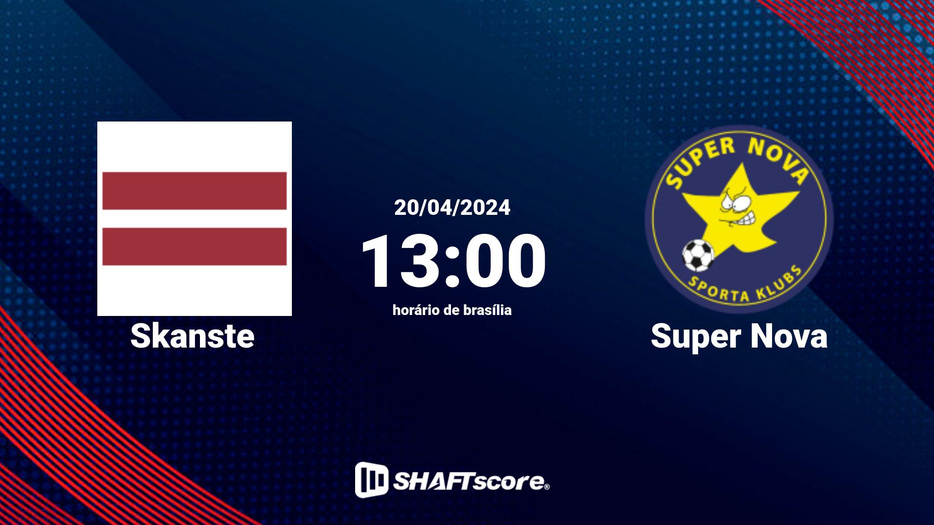 Estatísticas do jogo Skanste vs Super Nova 20.04 13:00