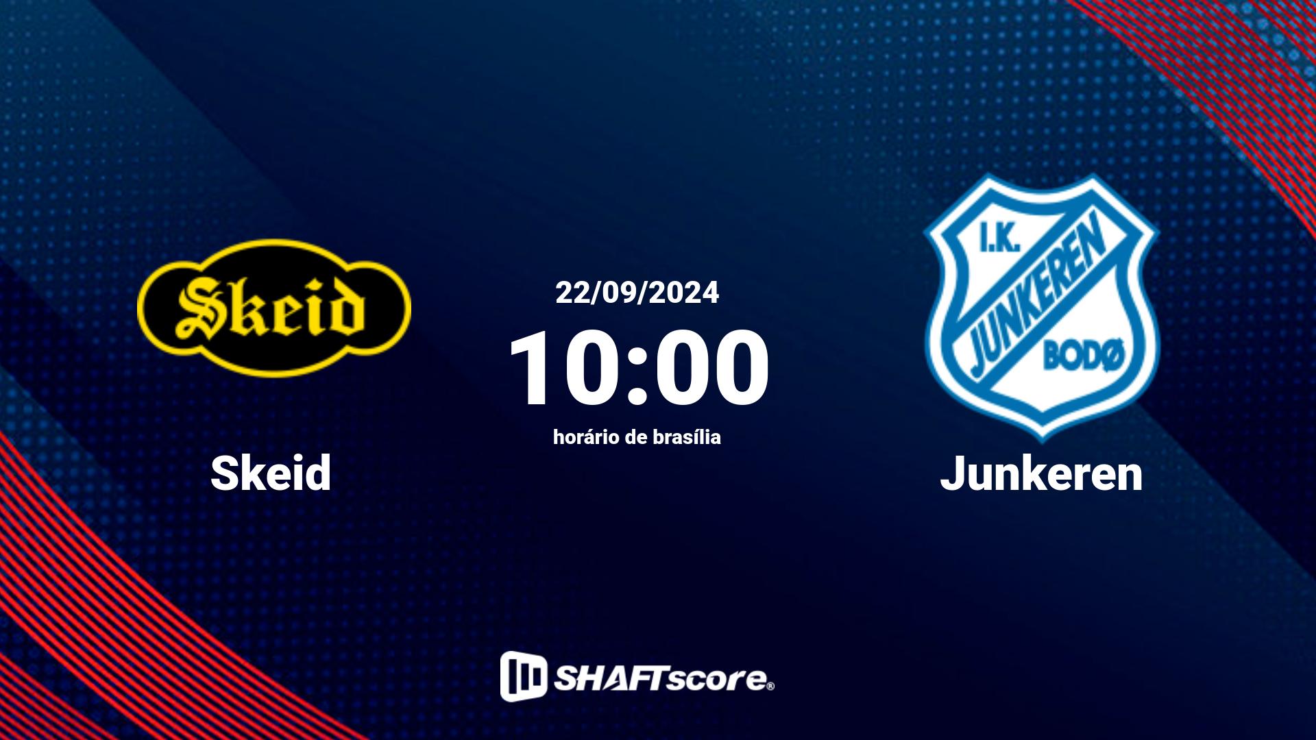 Estatísticas do jogo Skeid vs Junkeren 22.09 10:00