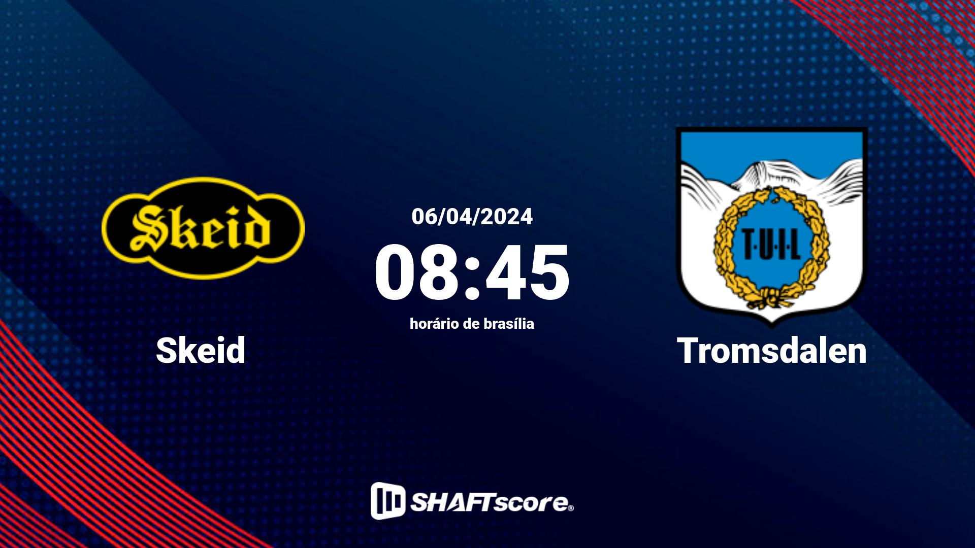 Estatísticas do jogo Skeid vs Tromsdalen 06.04 08:45