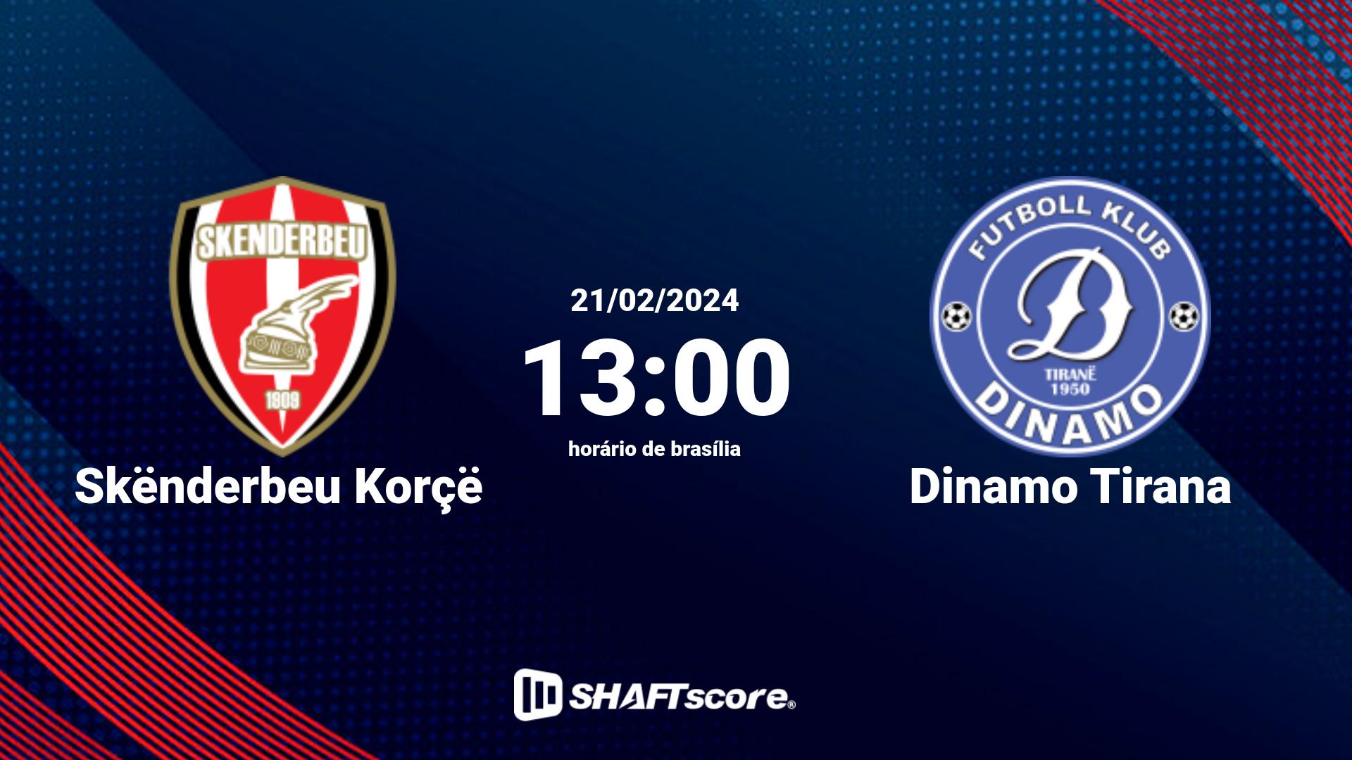 Estatísticas do jogo Skënderbeu Korçë vs Dinamo Tirana 21.02 13:00