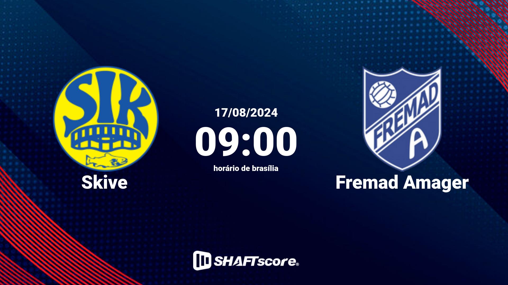 Estatísticas do jogo Skive vs Fremad Amager 17.08 09:00