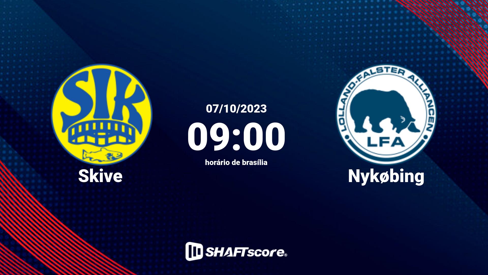 Estatísticas do jogo Skive vs Nykøbing 07.10 09:00