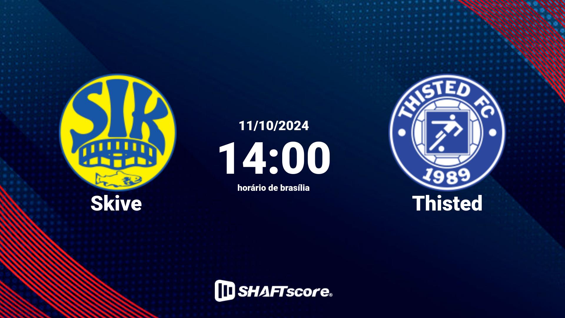 Estatísticas do jogo Skive vs Thisted 11.10 14:00