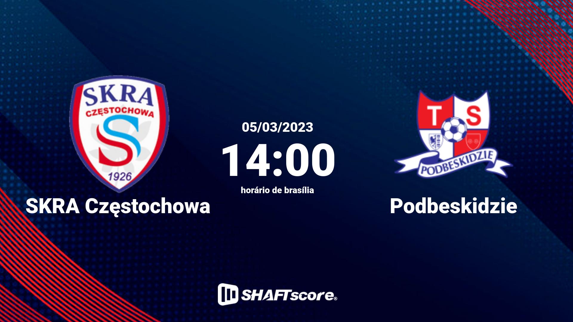 Estatísticas do jogo SKRA Częstochowa vs Podbeskidzie 05.03 14:00