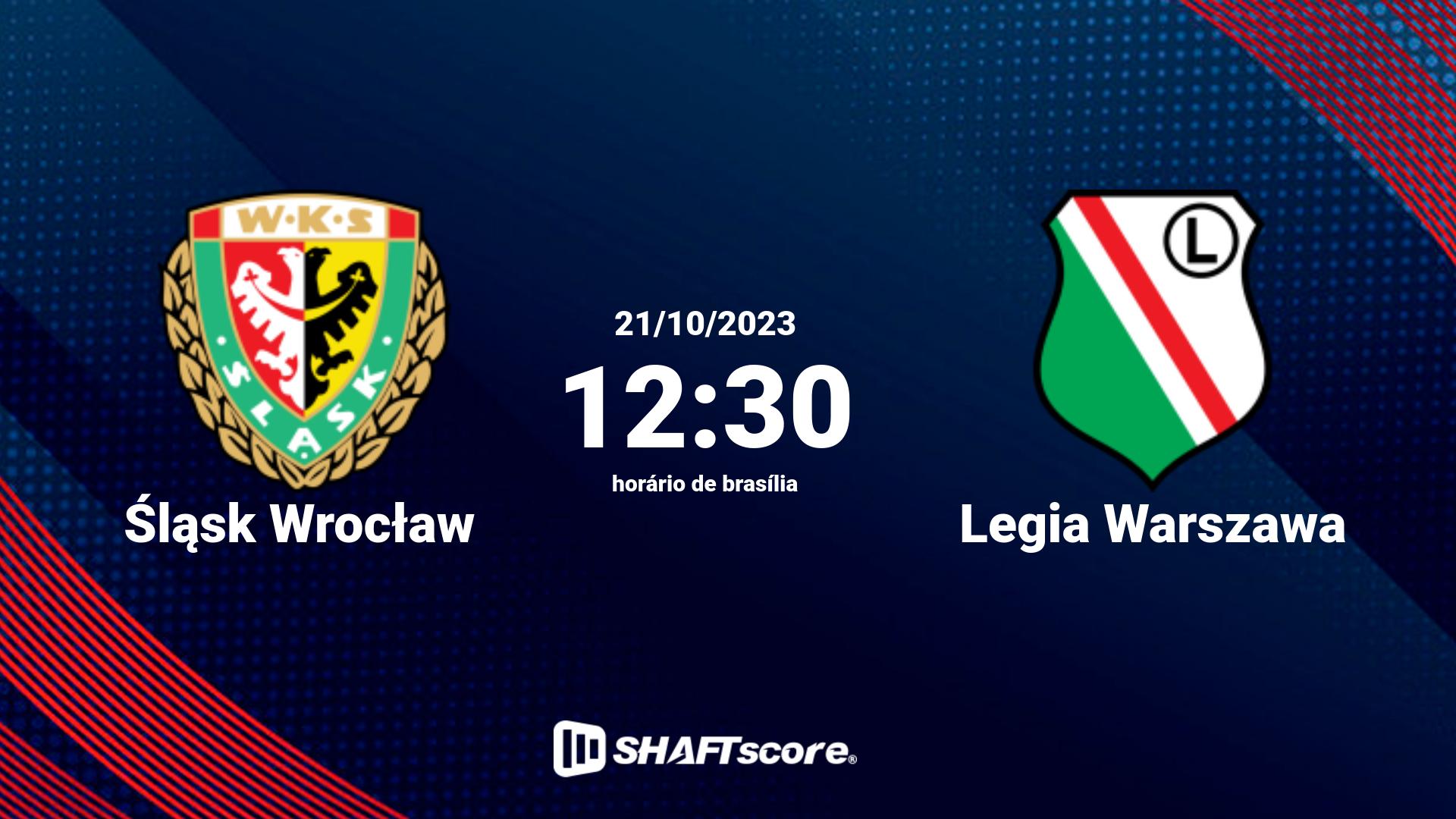 Estatísticas do jogo Śląsk Wrocław vs Legia Warszawa 21.10 12:30