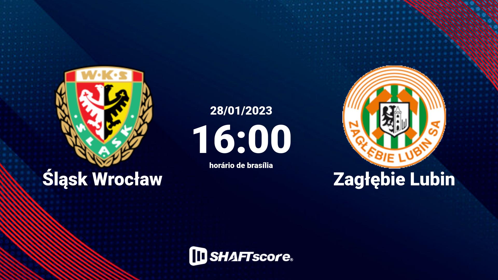 Estatísticas do jogo Śląsk Wrocław vs Zagłębie Lubin 28.01 16:00