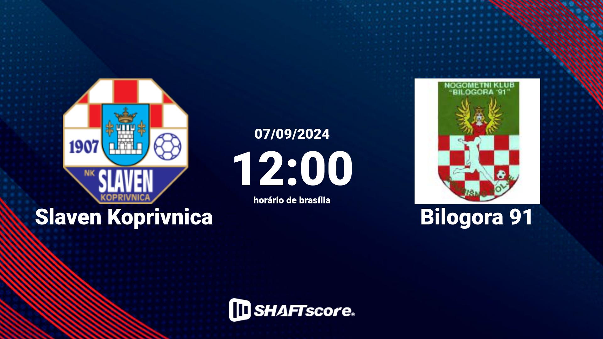 Estatísticas do jogo Slaven Koprivnica vs Bilogora 91 07.09 12:00