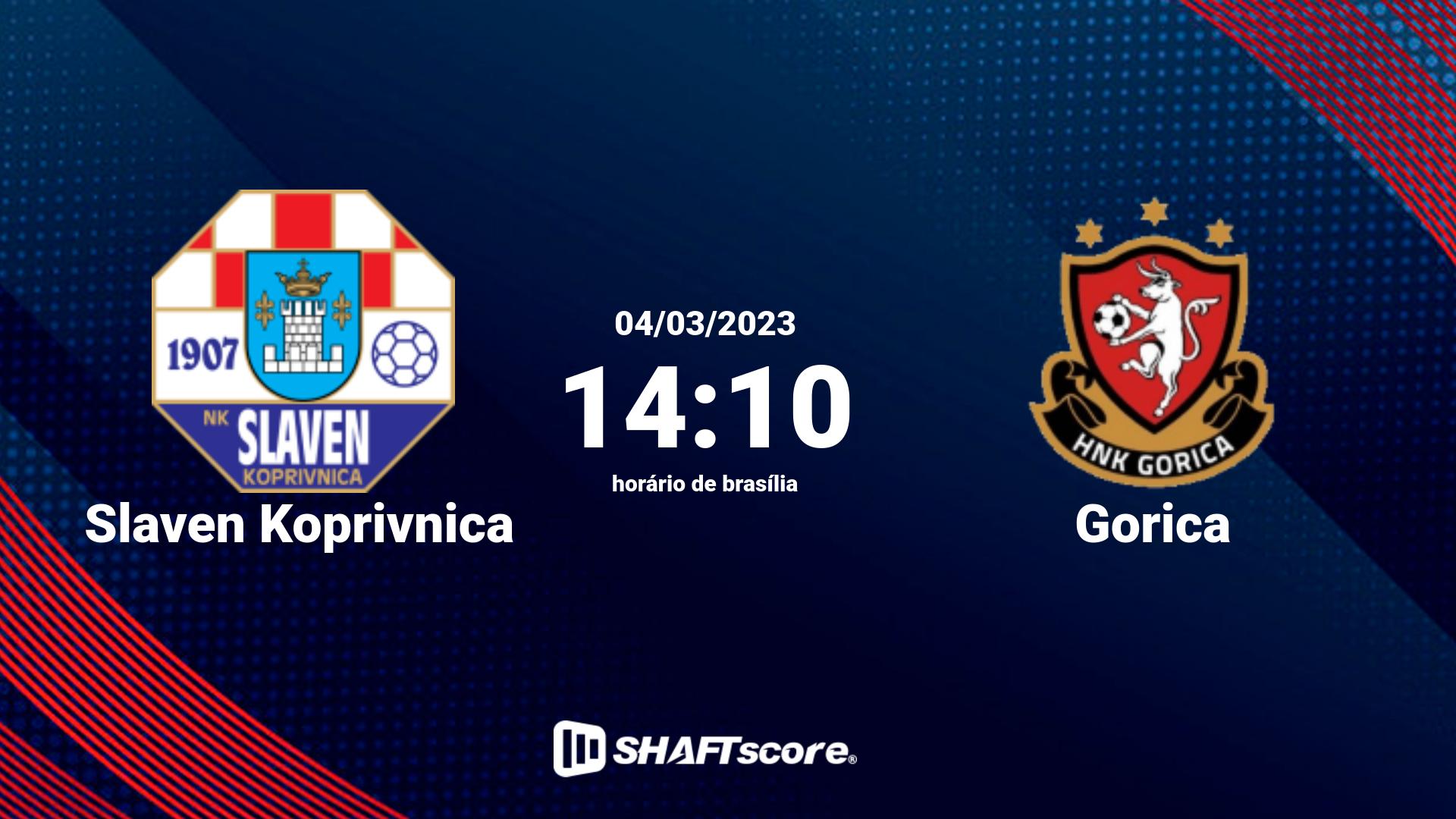 Estatísticas do jogo Slaven Koprivnica vs Gorica 04.03 14:10