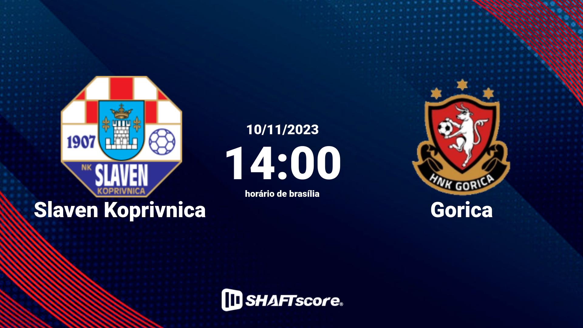 Estatísticas do jogo Slaven Koprivnica vs Gorica 10.11 14:00