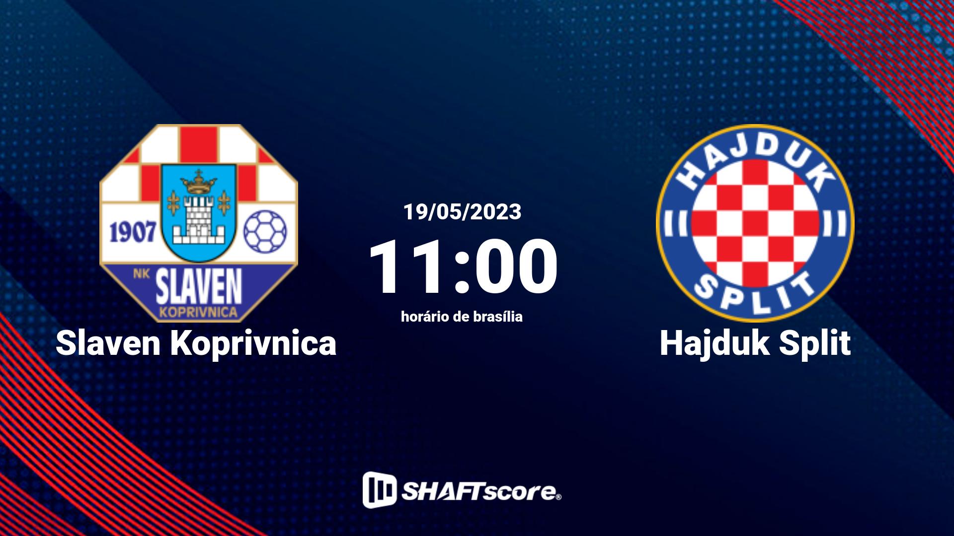 Estatísticas do jogo Slaven Koprivnica vs Hajduk Split 19.05 11:00