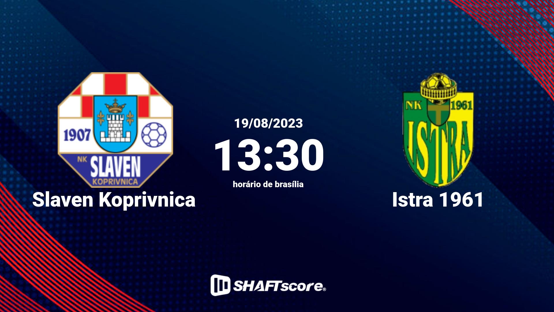 Estatísticas do jogo Slaven Koprivnica vs Istra 1961 19.08 13:30