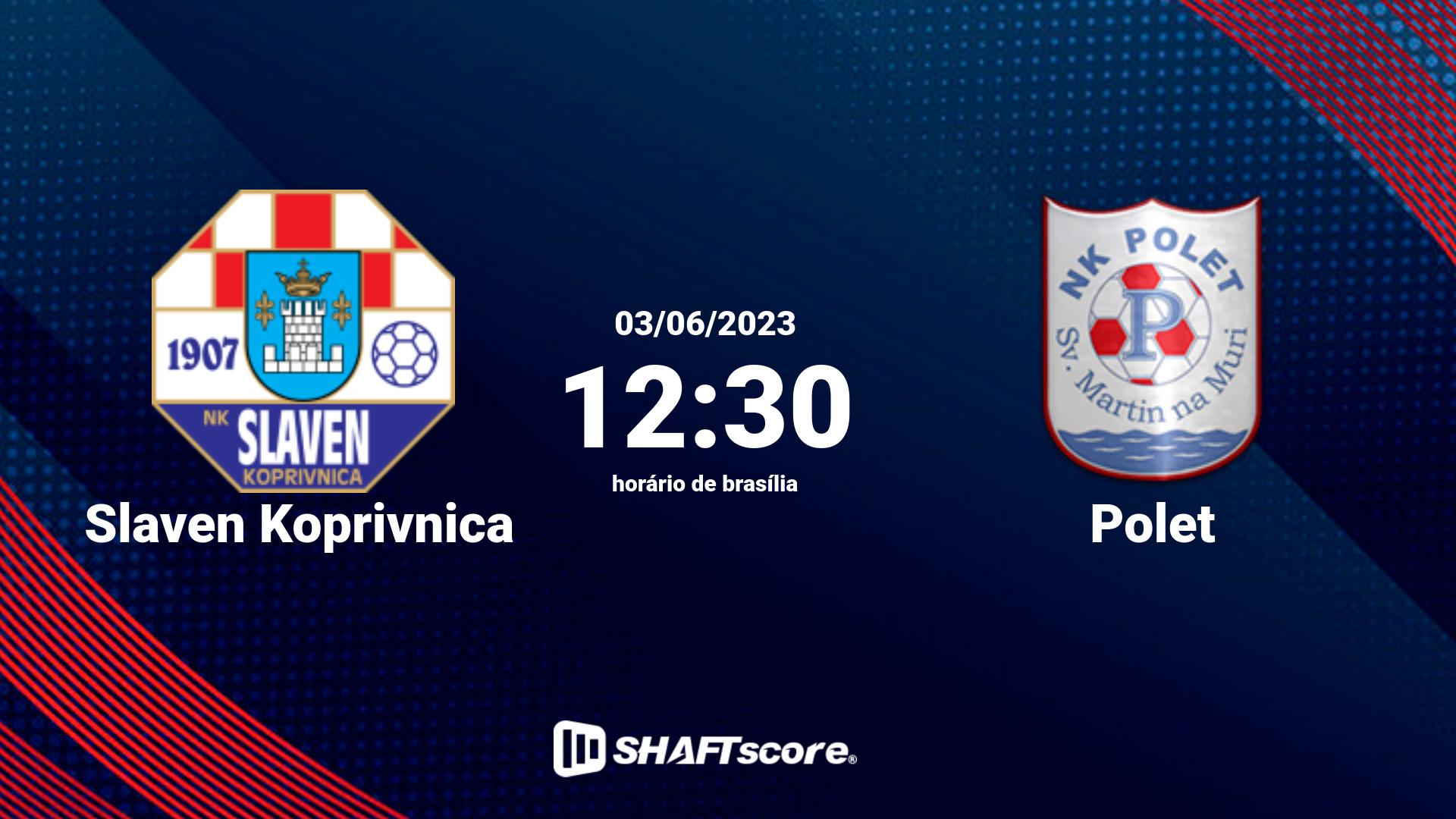 Estatísticas do jogo Slaven Koprivnica vs Polet 03.06 12:30