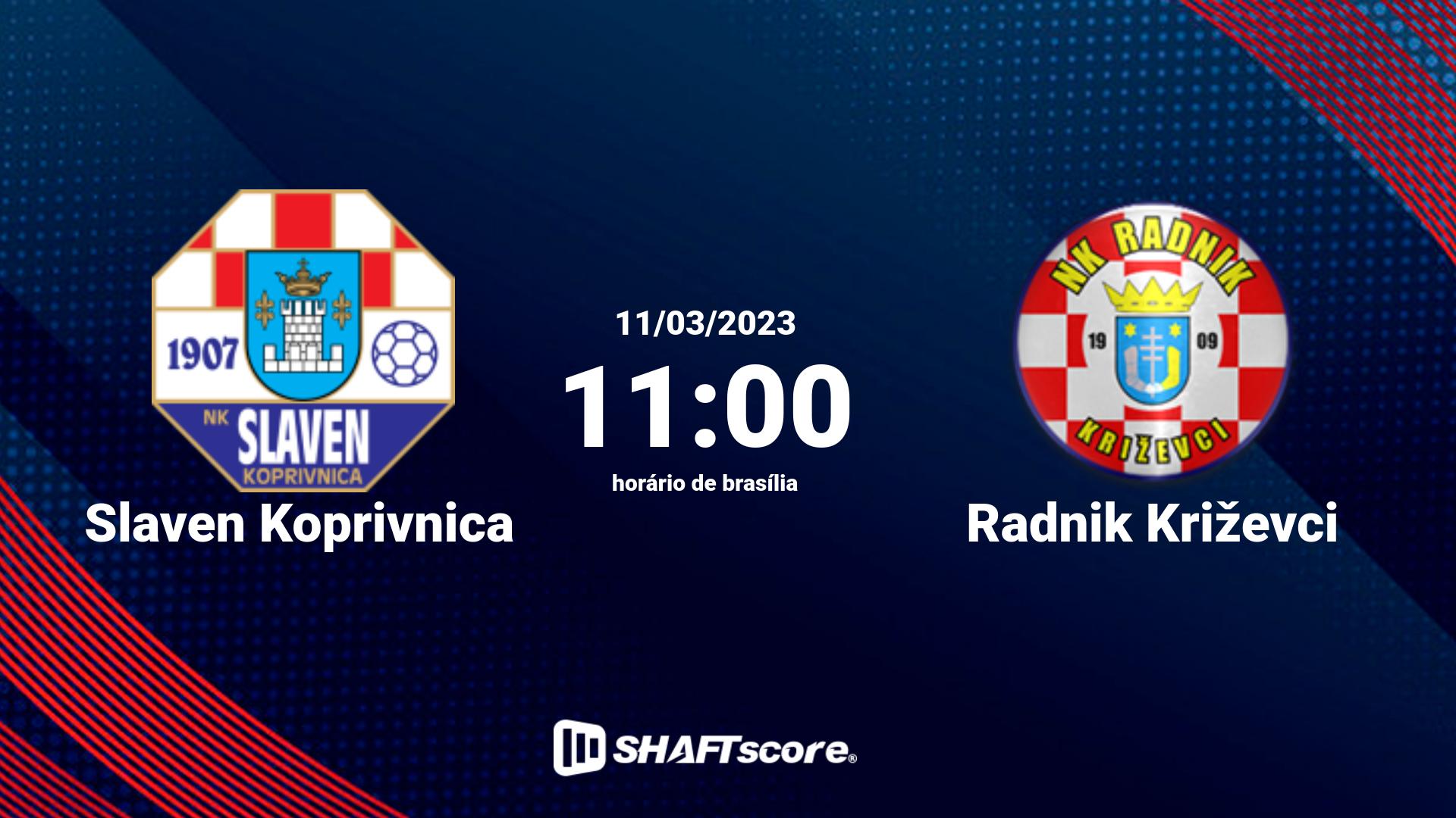 Estatísticas do jogo Slaven Koprivnica vs Radnik Križevci 11.03 11:00