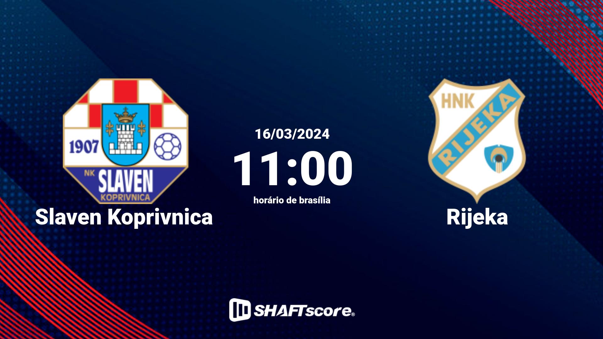 Estatísticas do jogo Slaven Koprivnica vs Rijeka 16.03 11:00