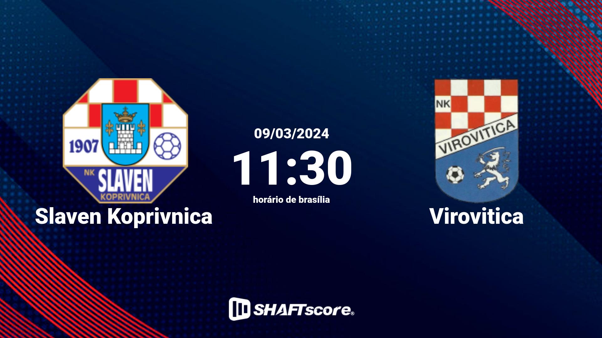 Estatísticas do jogo Slaven Koprivnica vs Virovitica 09.03 11:30