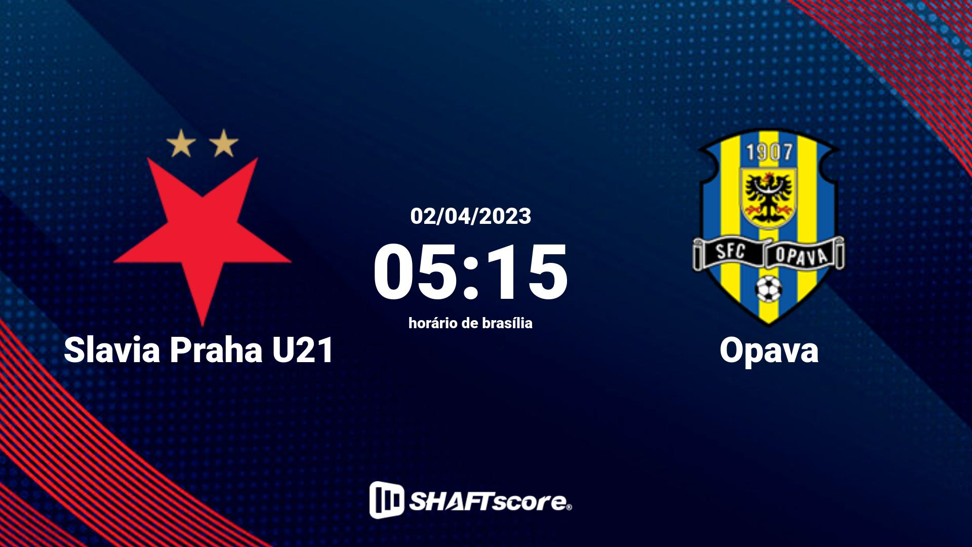 Estatísticas do jogo Slavia Praha U21 vs Opava 02.04 05:15