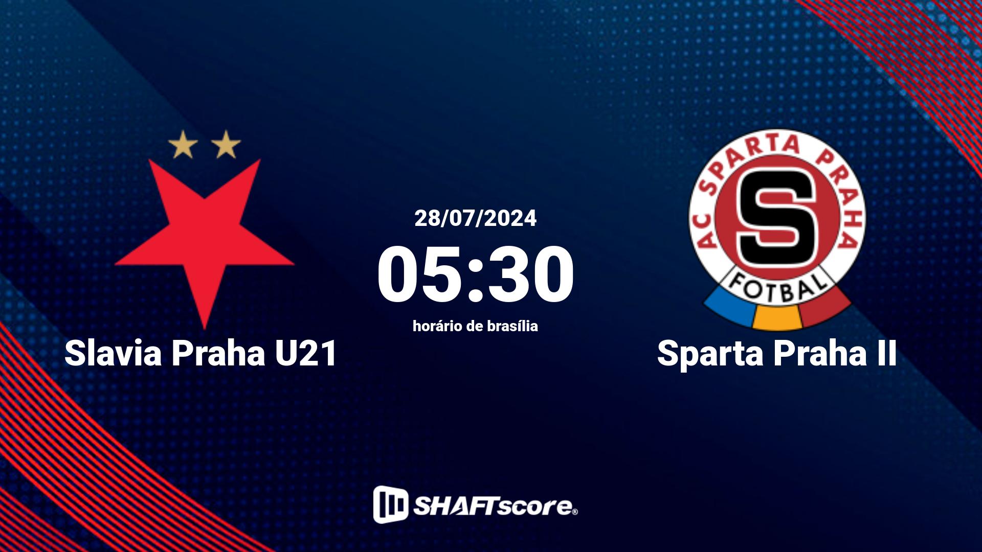 Estatísticas do jogo Slavia Praha U21 vs Sparta Praha II 28.07 05:30