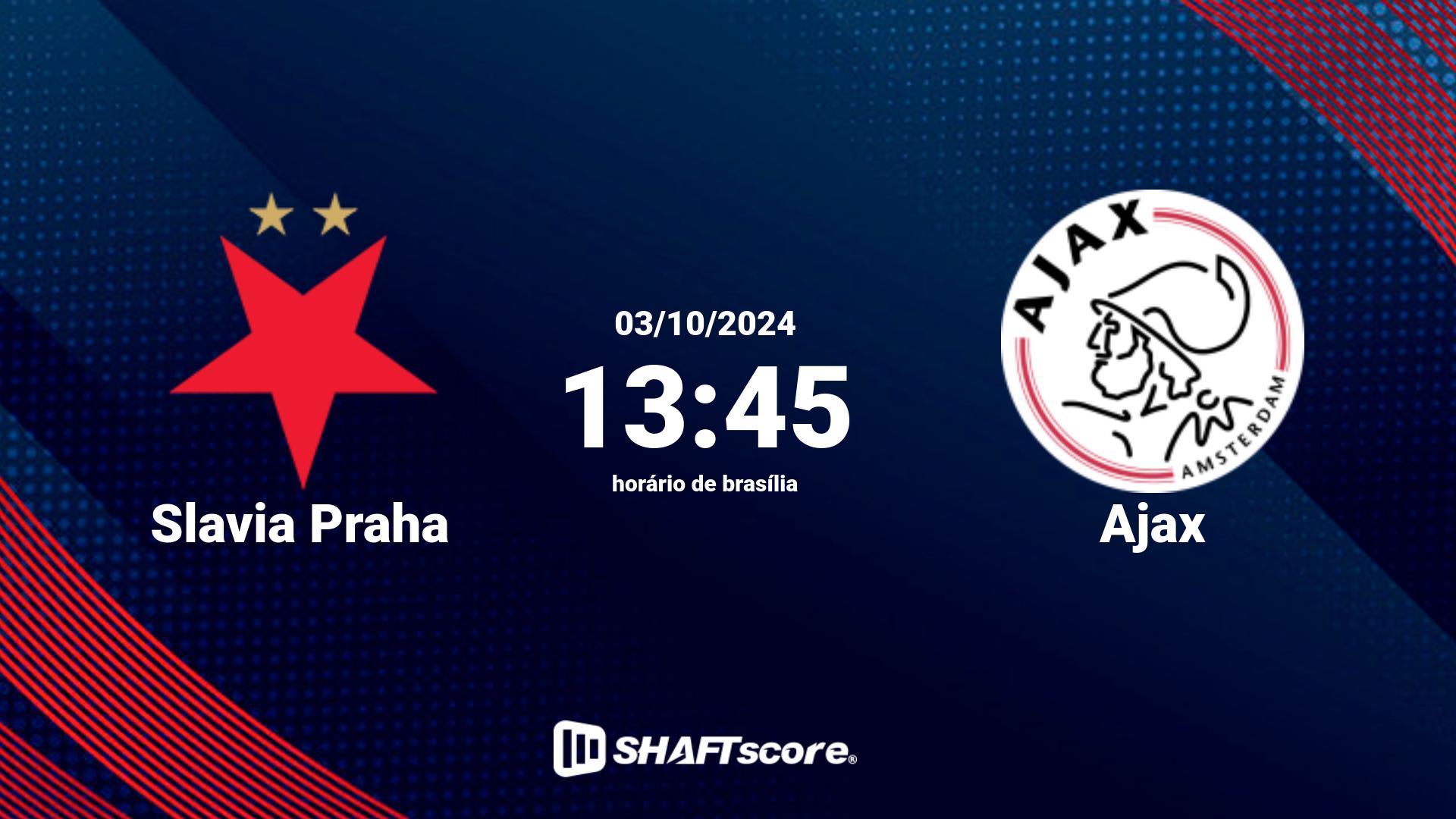 Estatísticas do jogo Slavia Praha vs Ajax 03.10 13:45