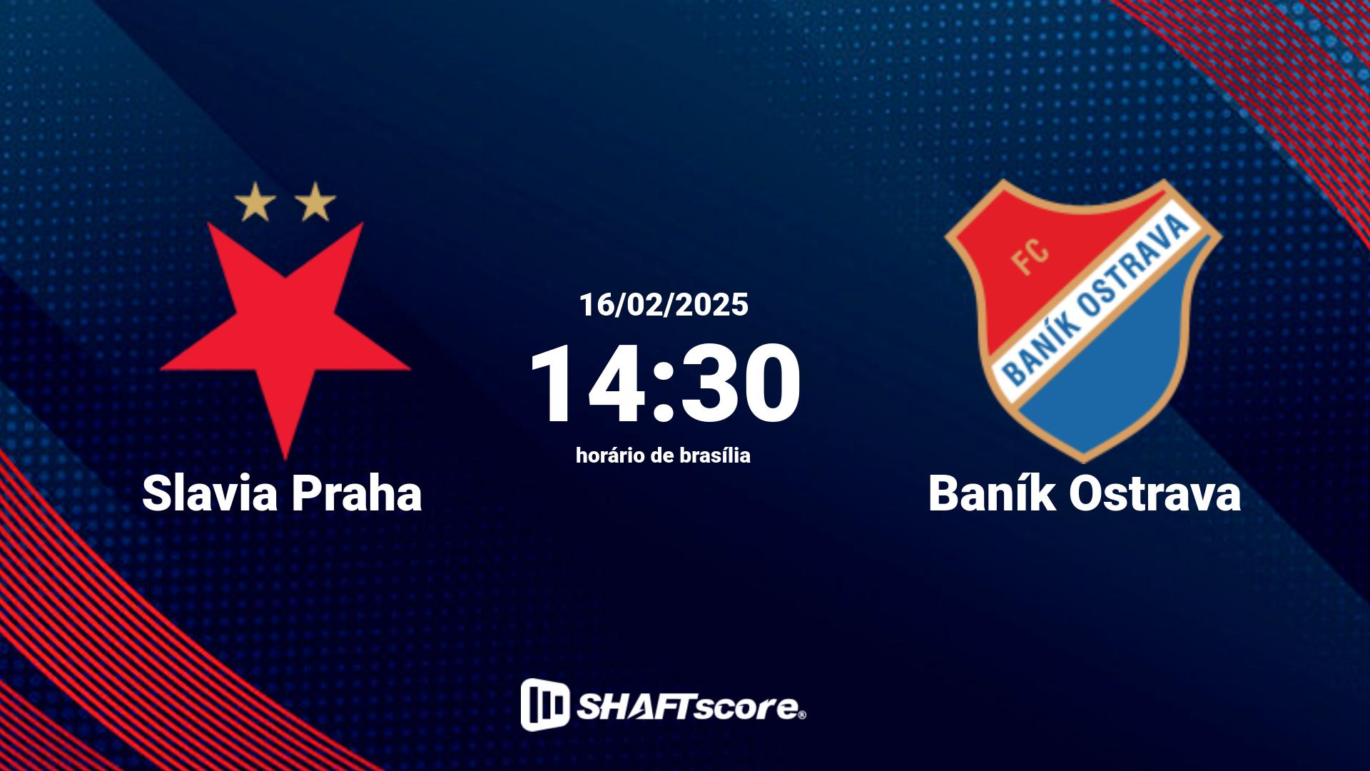 Estatísticas do jogo Slavia Praha vs Baník Ostrava 16.02 14:30