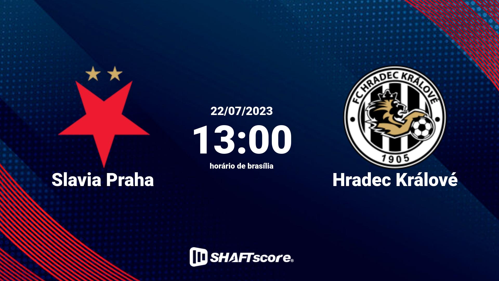 Estatísticas do jogo Slavia Praha vs Hradec Králové 22.07 13:00