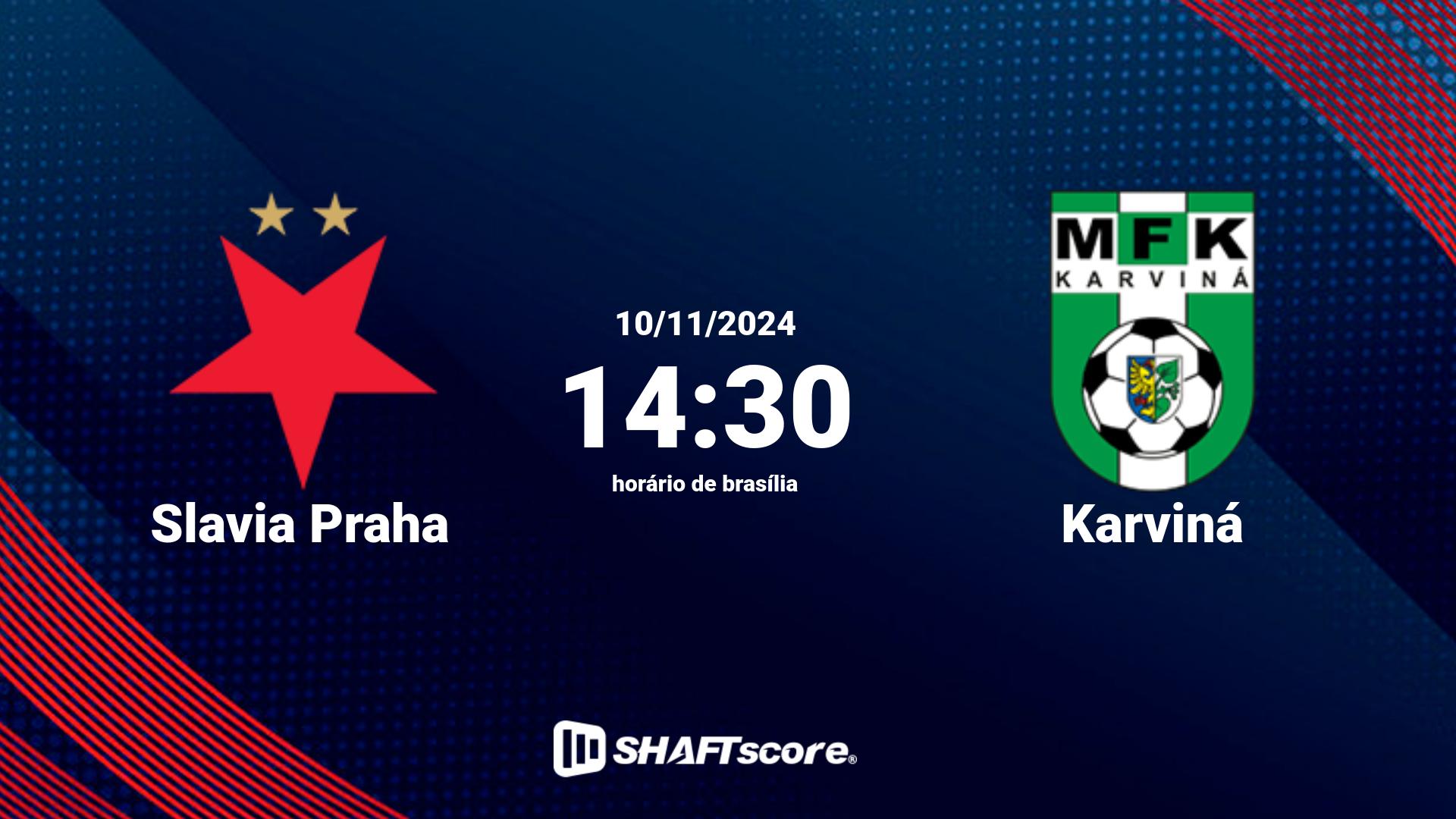 Estatísticas do jogo Slavia Praha vs Karviná 10.11 14:30